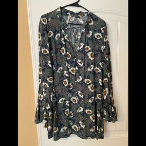 Free People size Medium Floral Tunic Top